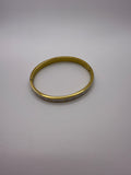 Mosaic Pattern White Enamel Bangle in Gold