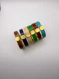 Wide Roman Numeral Spring Bangle in 6 Colours and in Gold