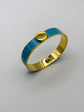 Wide Roman Numeral Spring Bangle in 6 Colours and in Gold