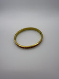 Mosaic Pattern Orange Enamel Bangle in Gold