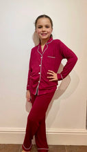 Load image into Gallery viewer, Mini Dusk kids Pyjamas in Deep Red