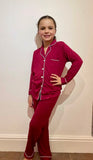 Mini Dusk kids Pyjamas in Deep Red