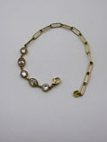 CZ Sparkly Oval/ Circle Chain Bracelet in Gold or Silver