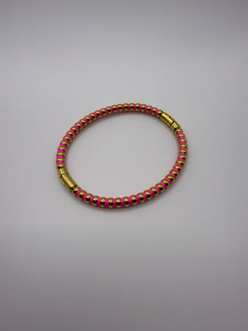 Enamel Stripe Colour Bangles in Gold