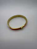 Roman Numeral Black Enamel Bangle in Gold