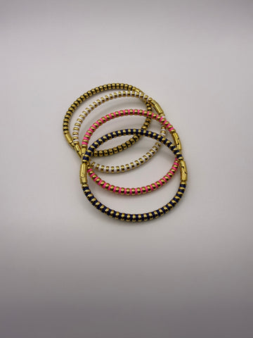 Enamel Stripe Colour Bangles in Gold