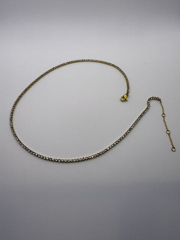 CZ Tennis Necklace in Gold