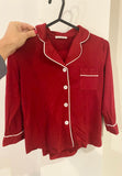 Mini Dusk kids Pyjamas in Deep Red