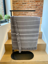 Load image into Gallery viewer, Pure Cotton Hammam Towel with Terry Lining in Grey