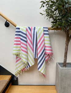 Pure Cotton Single Hammam Towel Pretty Stripes