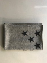 Load image into Gallery viewer, 100% Pure Cashmere Star Scarf in Light Grey with Grey Stars
