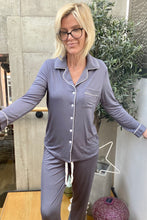 Load image into Gallery viewer, Isla Full Button Pyjamas in Charcoal Grey