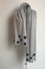 Load image into Gallery viewer, Pure Cashmere Large Polka Scarf in Light Grey
