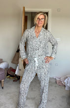 Load image into Gallery viewer, Isla Full Button Pyjamas in Black and White Animal Print