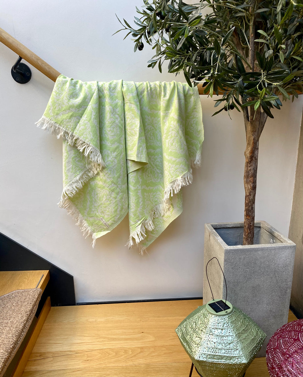 Pure Cotton Venetian Hammam Towel in Green