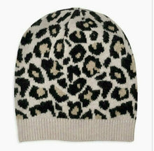 Load image into Gallery viewer, 100% Pure Cashmere Leopard Print Knitted Beanie