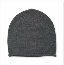 Load image into Gallery viewer, 100% Pure Cashmere Plain Knit Beanie in Grey
